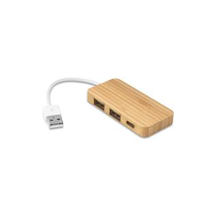 Hub em Bambu com 2 Porta