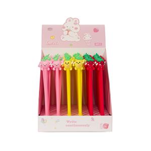 Caneta de Plástico Gel Frutas