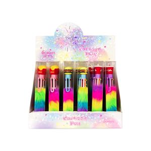 Caneta de Plástico Pelúcia Multicolor 6 Cores