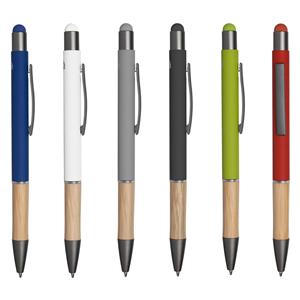 Caneta Touch Screen Alumínio e Bambu