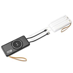 Power Bank 10000mAh com Carregamento via Indução ou via Cabo